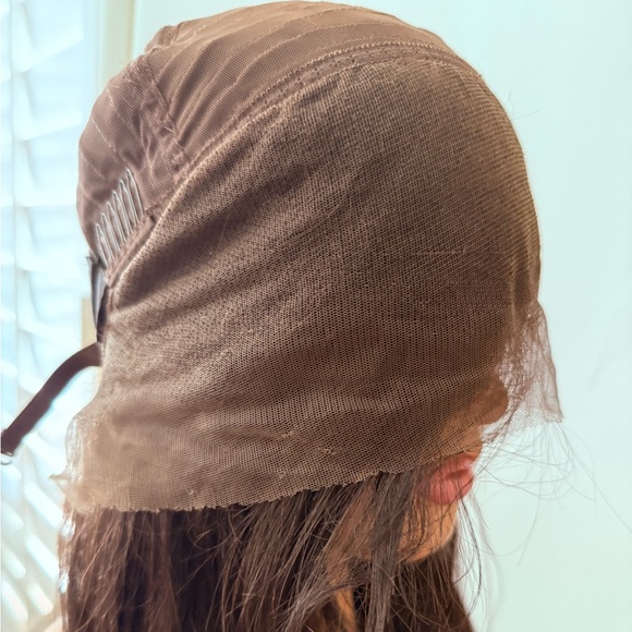 Elegant Black Brown Wavy Hair Wig 26 inch 13x4 free parting wig - Picture 7 of 11